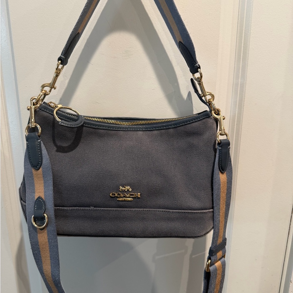 Coach Ellis Should Bag Blue Denim/Leather in Gold/Midnight CA626